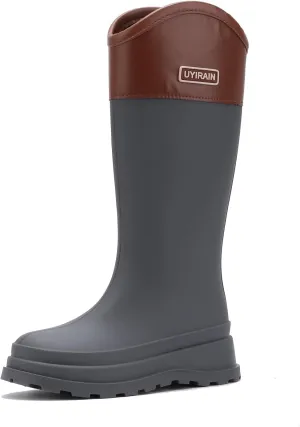 Rain Boots for Women, Anti-Slip Rubber Boots Waterproof Garden Boots Durable Slip Resistant Muck Boots,Tall Water Women Boots Comfort Fishing Boots Knee High Work Boots for Outdoor