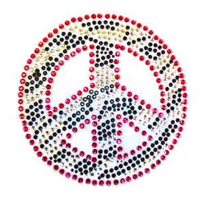 Rhinestone Med Zebra Peace Sgn