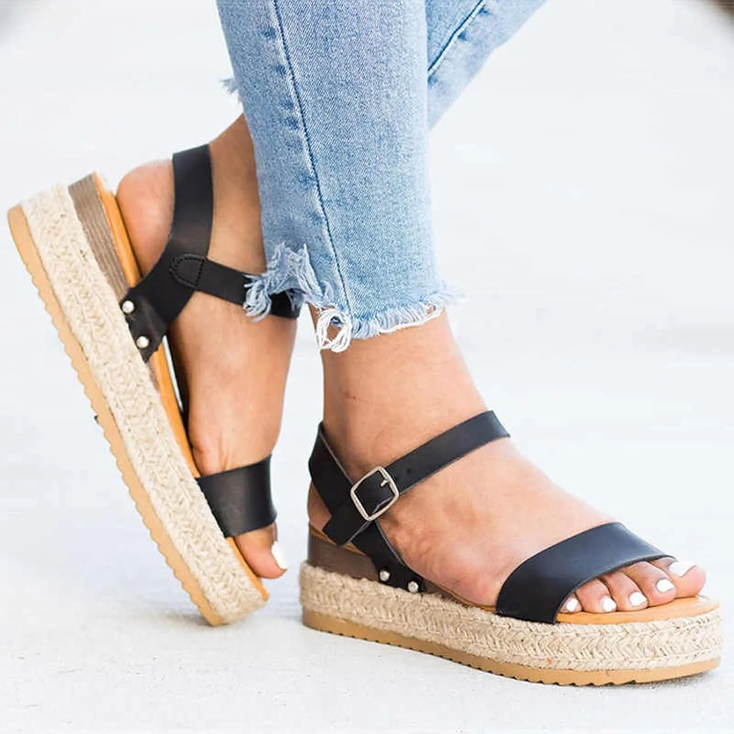 Sandalias para Mujer Elegantes, Sandals Women Premium Orthopedic Open Toe Sandals Retro Anti-Slip Breathable Sandals