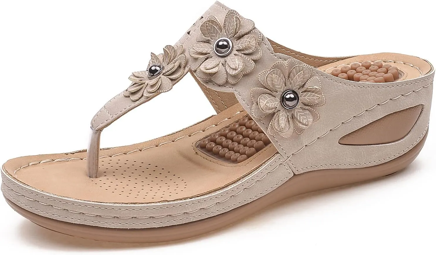 Sandals for Women Wedge Shoes 2025:Summer Dressy Flip Flops Fashion Flower Casual Dressy Sandal Orthopedic Platform Footwear Casual Walking Sandals 2025