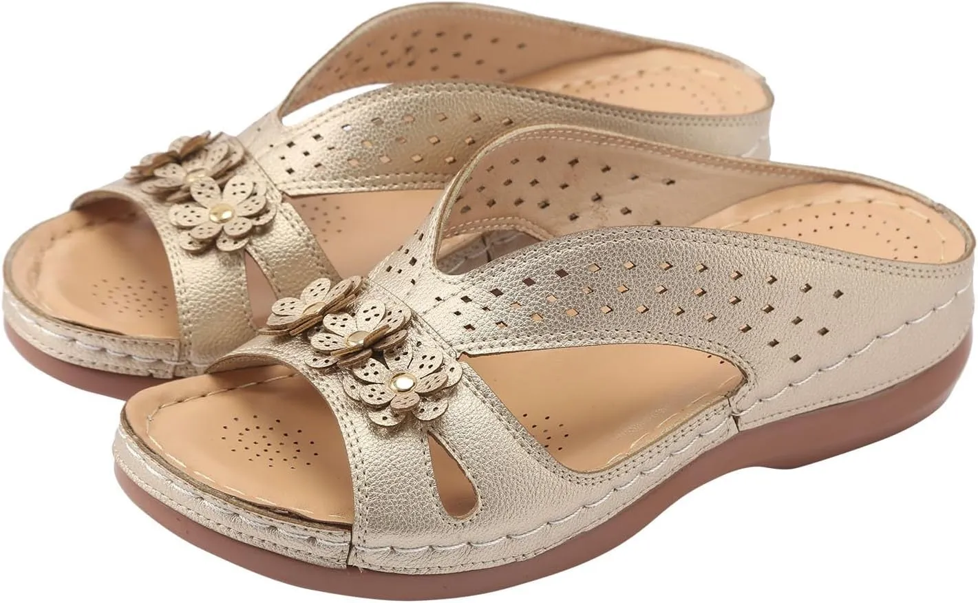 Sandals for Women Wedge Shoes Slip on Dressy Slippers Summer Comfortable Slides Sandals Arch Support Shoes2