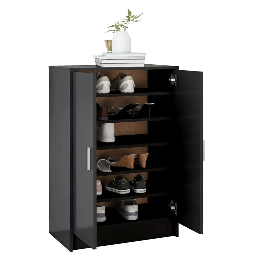 Shoe Cabinet Black 60x35x92 cm Chipboard
