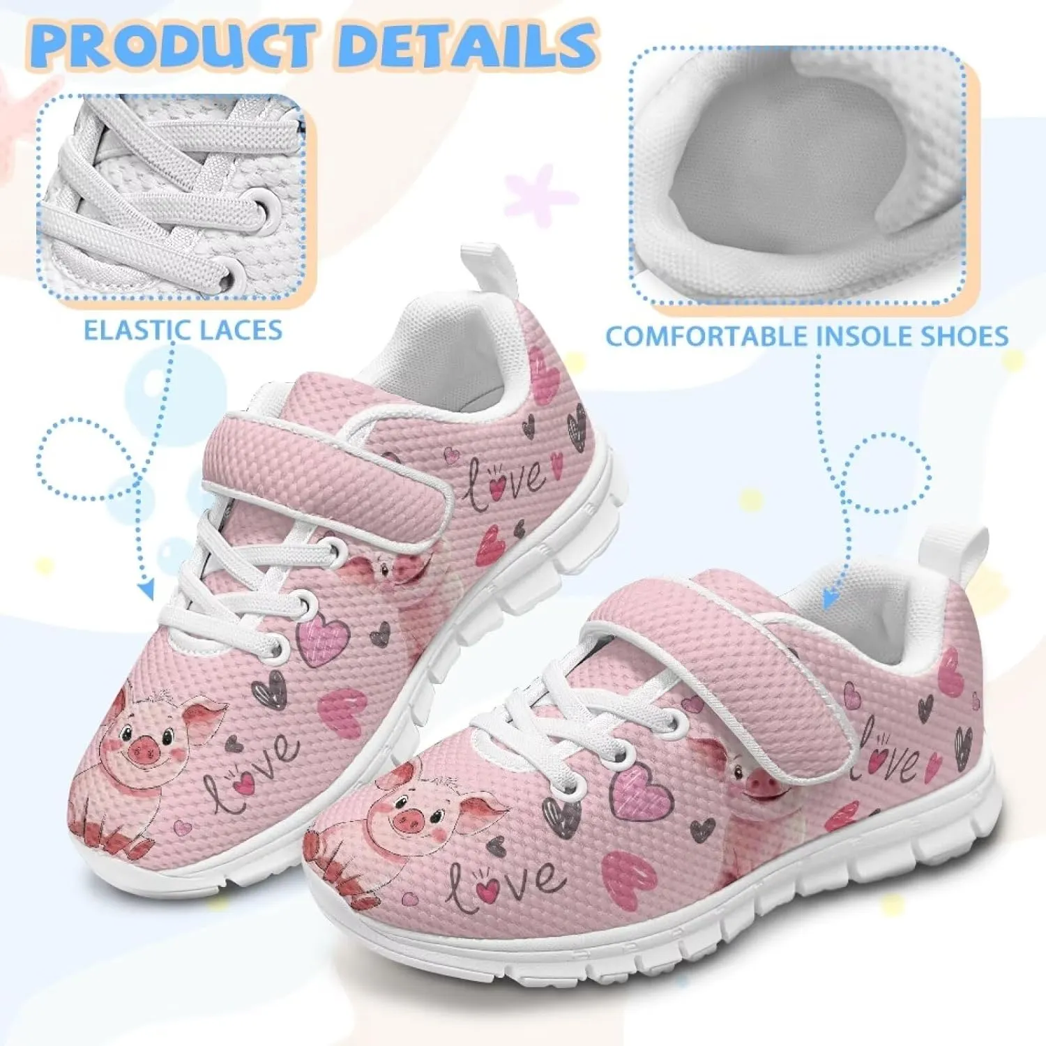 Shoes for Little Girls Road Running Shoes Lightweight Outdoor Walking Shoes Non Slip Tennis Shoes