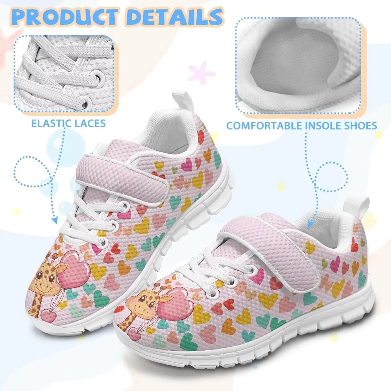Shoes for Little Girls Road Running Shoes Lightweight Outdoor Walking Shoes Non Slip Tennis Shoes