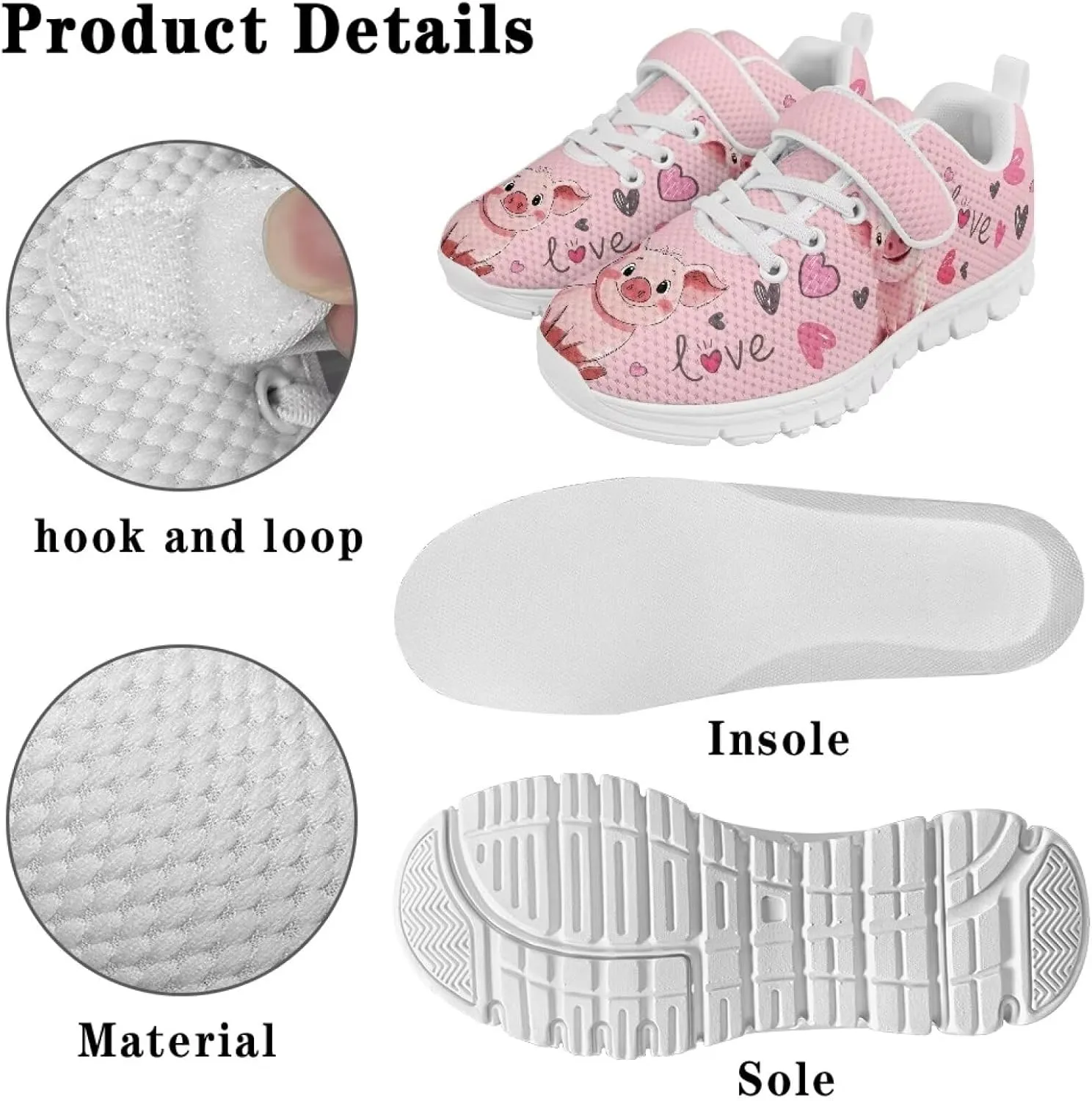 Shoes for Little Girls Road Running Shoes Lightweight Outdoor Walking Shoes Non Slip Tennis Shoes