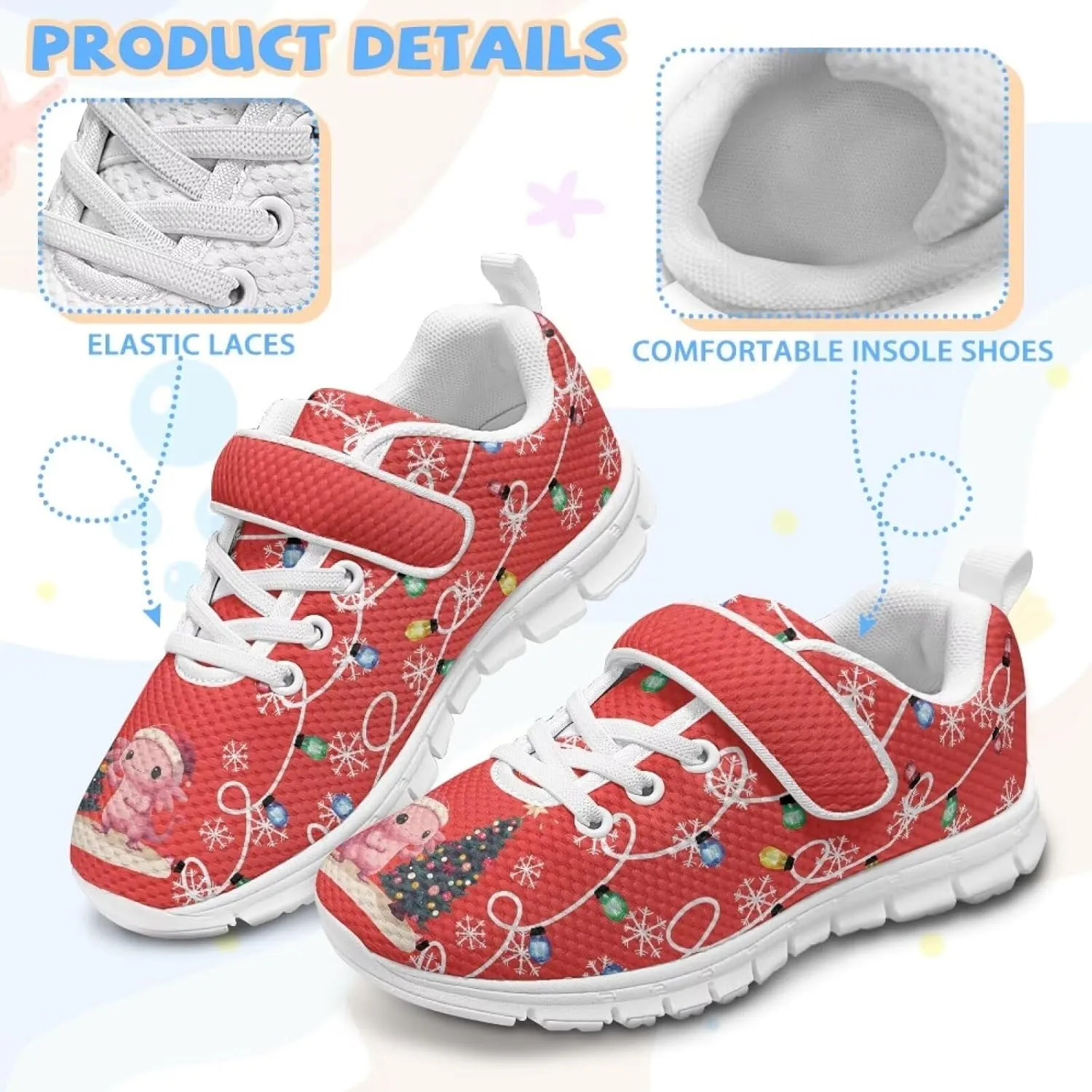 Shoes for Little Girls Road Running Shoes Outdoor Walking Shoes Hook and Loop Fasteners Tennis Shoes