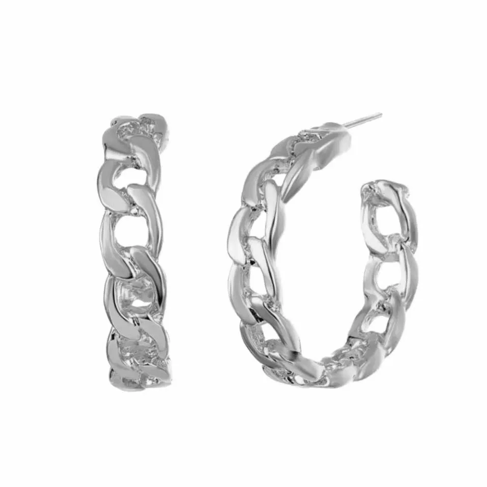 Silver Lilly Braided Hoops