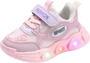 Sneakers for Girls Fashion Light Up Breathable Running Shoes for Kids Walking Non Slip Sports Flashing Casual Shoes