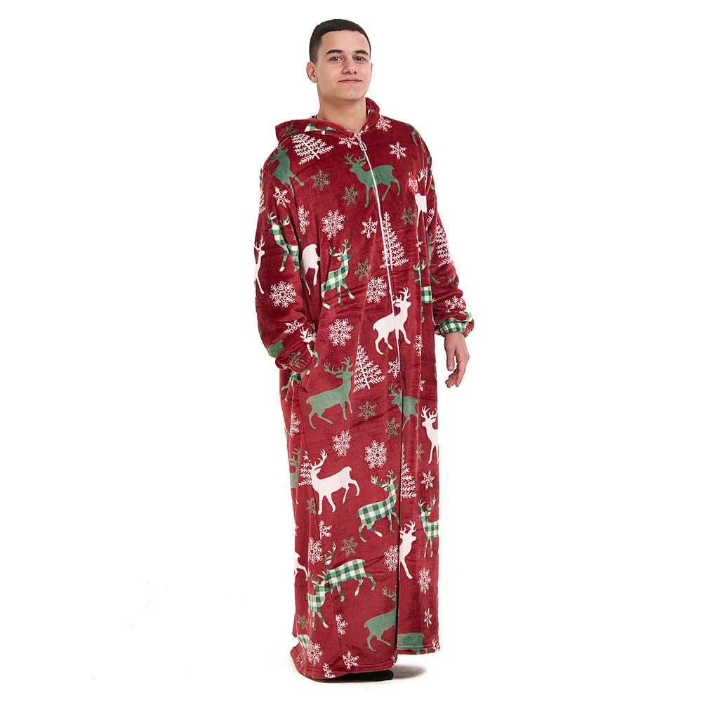 Snuggs Wearable Blanket Monk Red Christmas Deer