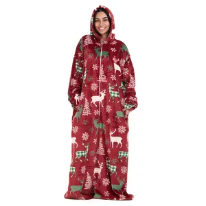 Snuggs Wearable Blanket Monk Red Christmas Deer