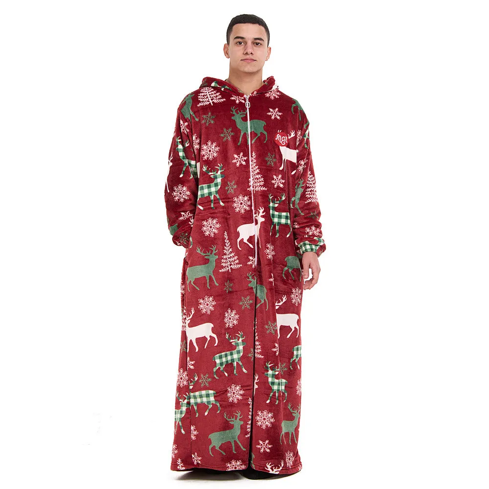 Snuggs Wearable Blanket Monk Red Christmas Deer