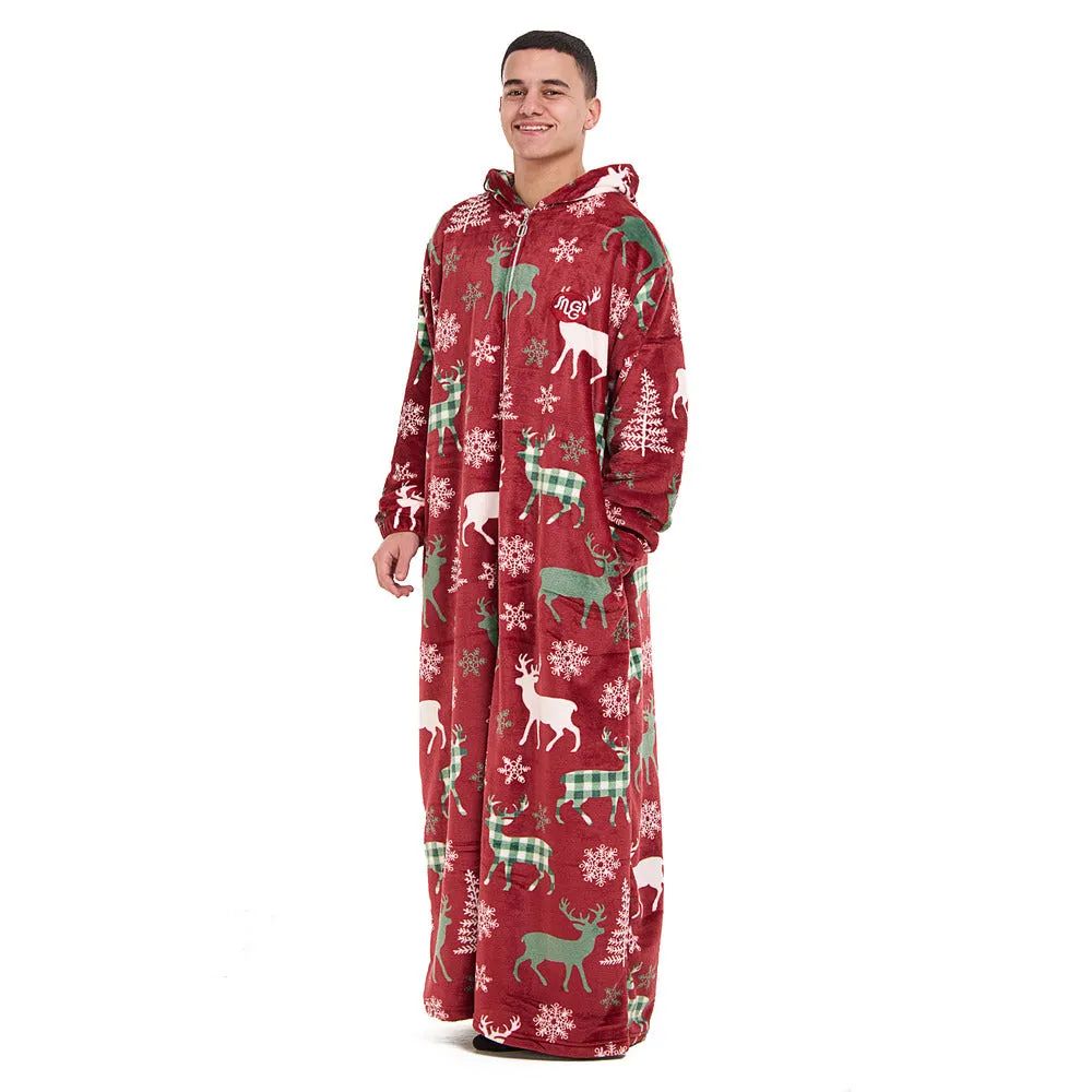 Snuggs Wearable Blanket Monk Red Christmas Deer