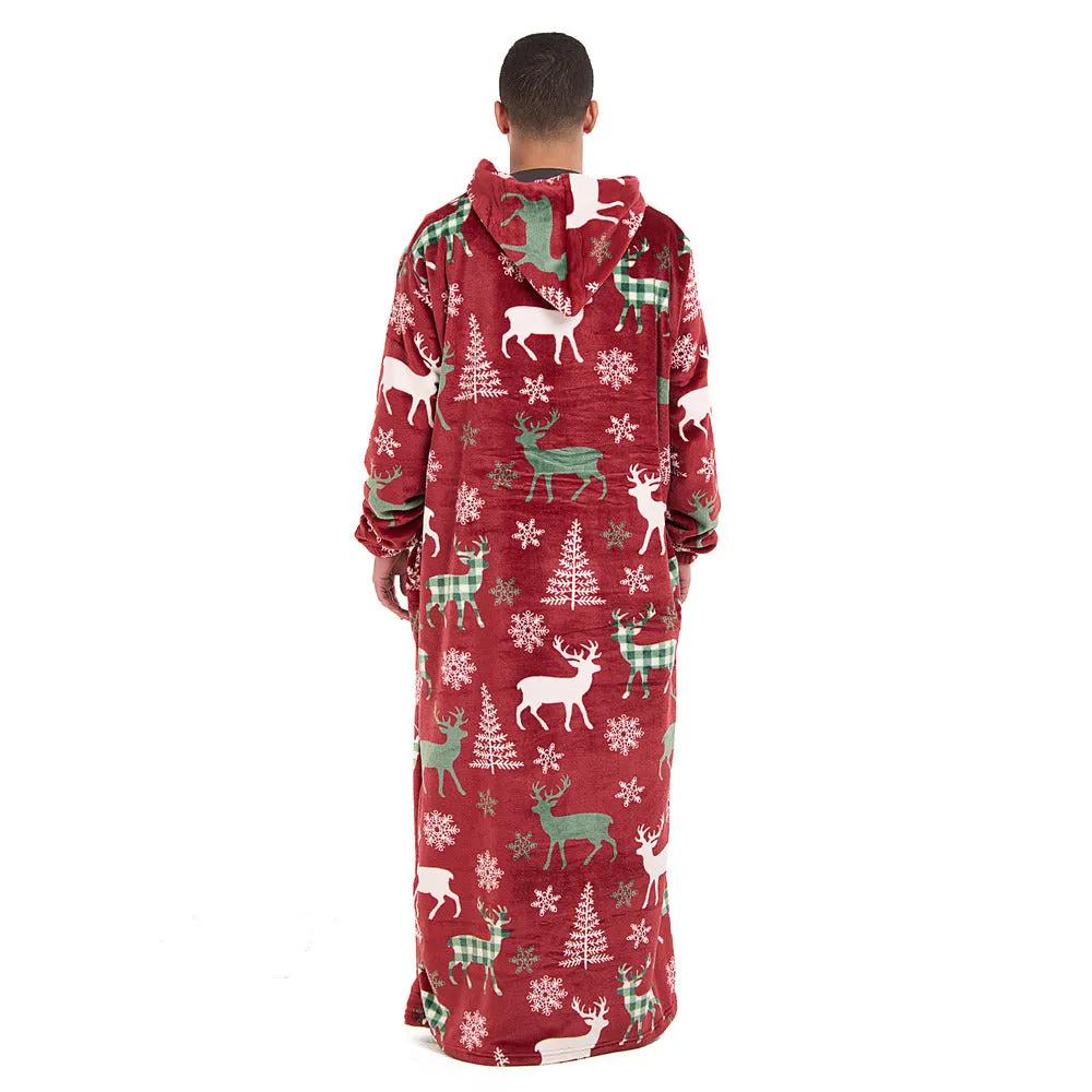 Snuggs Wearable Blanket Monk Red Christmas Deer