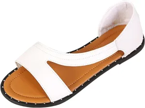 SuanlaTDS Women's Flat Sandals Dressy Low Heel Dress Beach Shoes 2025 Summer Bohemian Cutout Slip-on Open Toe Casual Comfortable Walking Slides Flip Flops Work Elegant Flats Sandal