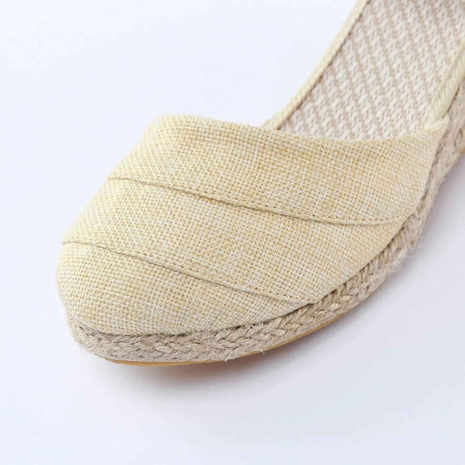 SuanlaTDS Women's Sandals Wedge Closed Toe Platform Summer Ankle Strap Espadrilles Dress Shoes Comfortable Walking Bohemian Elegant Party Events Wedges High Heels Beach Sandals
