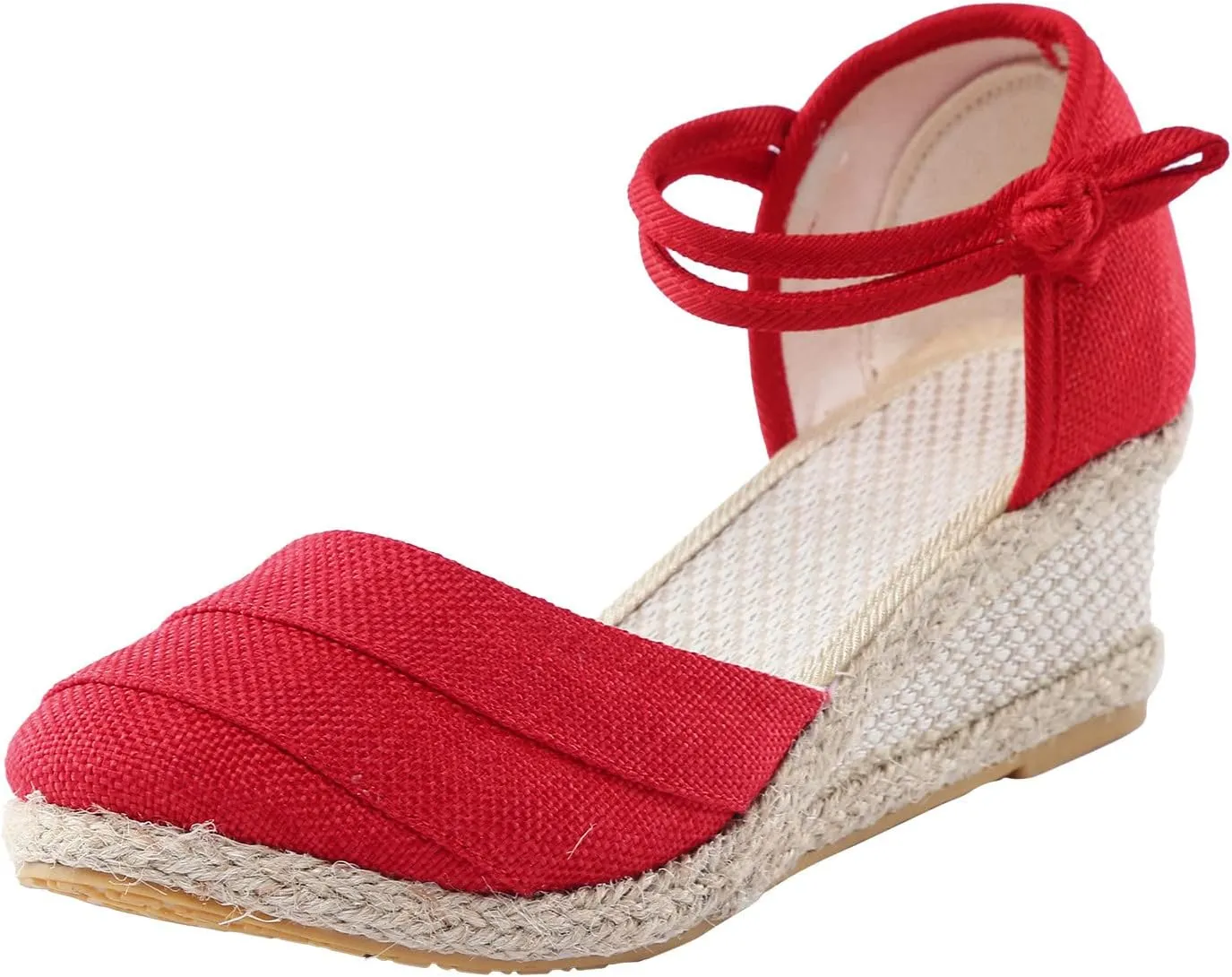 SuanlaTDS Women's Sandals Wedge Closed Toe Platform Summer Ankle Strap Espadrilles Dress Shoes Comfortable Walking Bohemian Elegant Party Events Wedges High Heels Beach Sandals