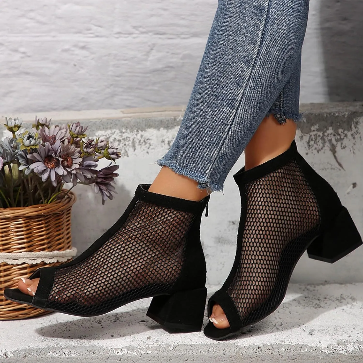 Temperament Low Chunky Sandals for Women Comfortable Walking Strappy Pumps for Women Comfortable Walking Shoes