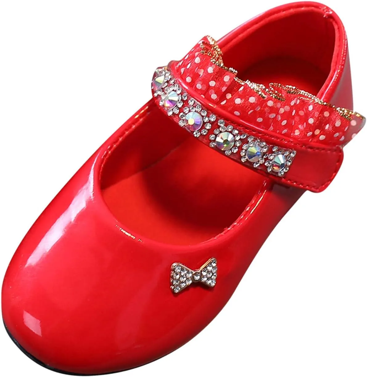 Toddler Baby Girls Dress Shoes Rhinstones Mary Jane Ballet Flats Flower Kids School Party Wedding Shoes