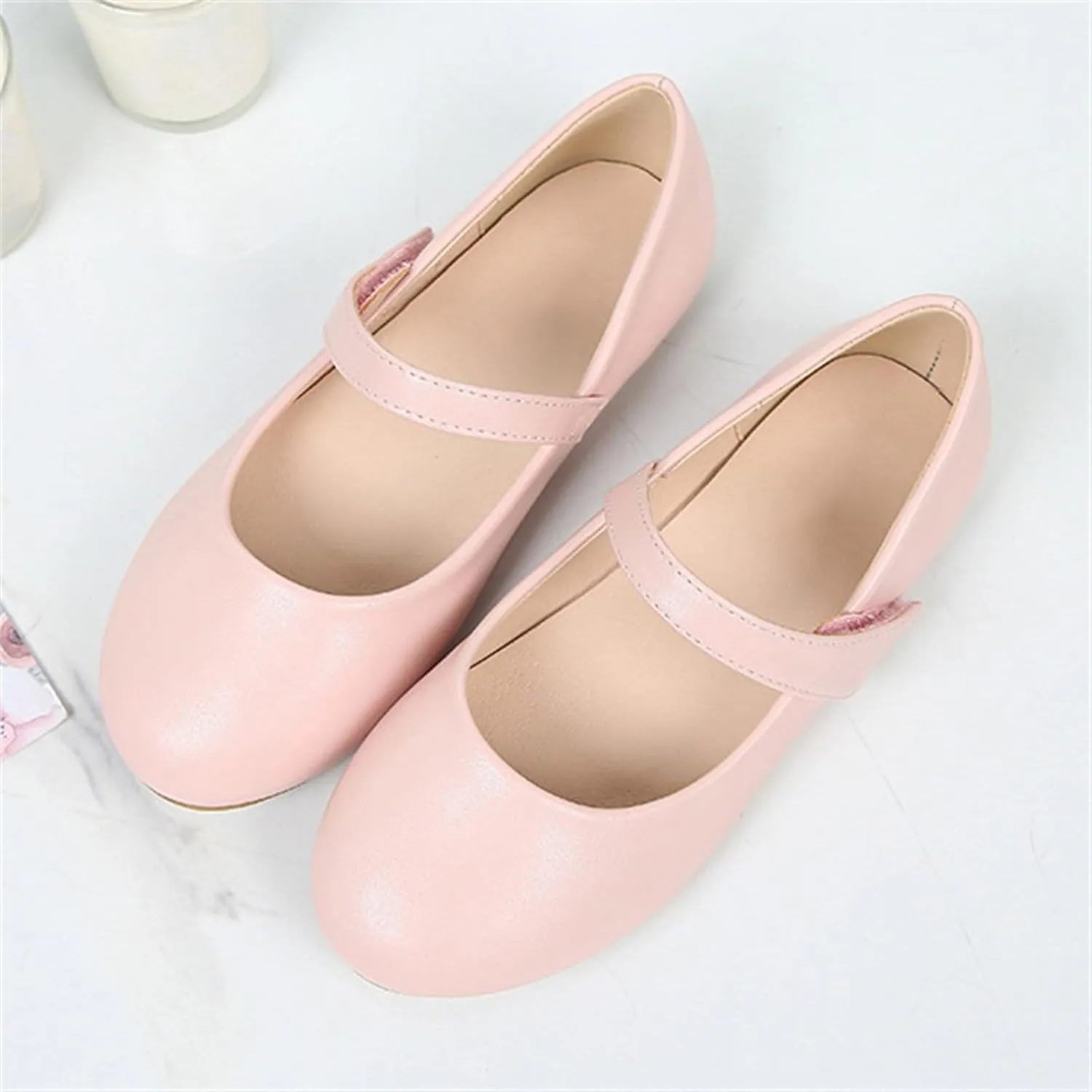 Toddler Girls Mary Jane Ballerina Flat Dress Shoes, Kids Easy Buckle School Uniform Church Strap Formal Sandals
