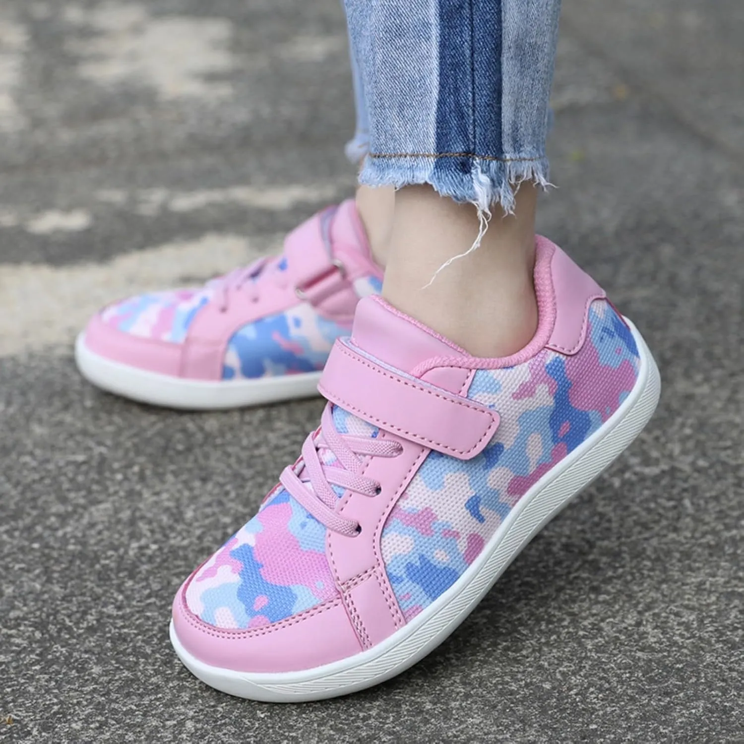 Toddler/Kids Boys&Girls Barefoot Shoes Mesh Wide Toe Box Breathable Comfortable Slip-Resistant Easy On & Off Shoes