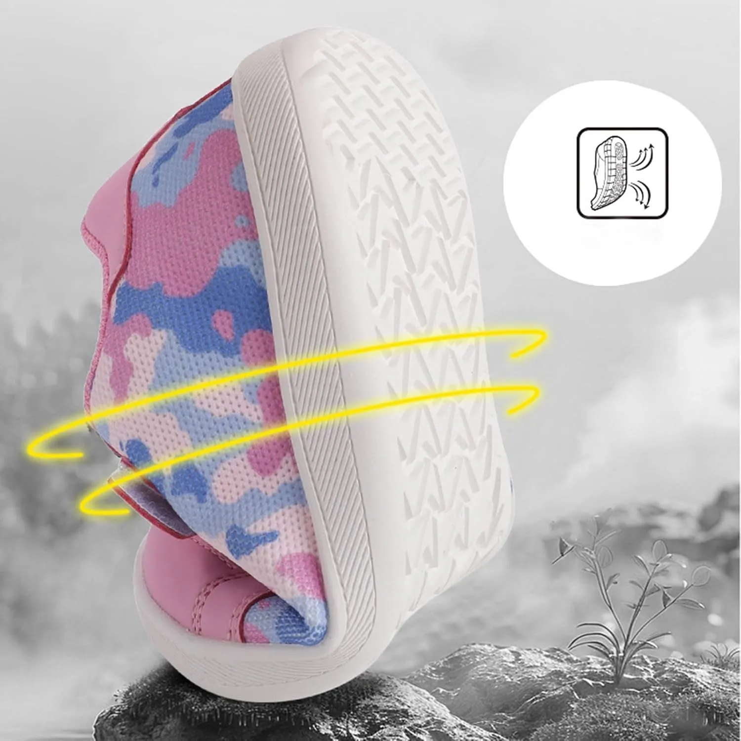 Toddler/Kids Boys&Girls Barefoot Shoes Mesh Wide Toe Box Breathable Comfortable Slip-Resistant Easy On & Off Shoes