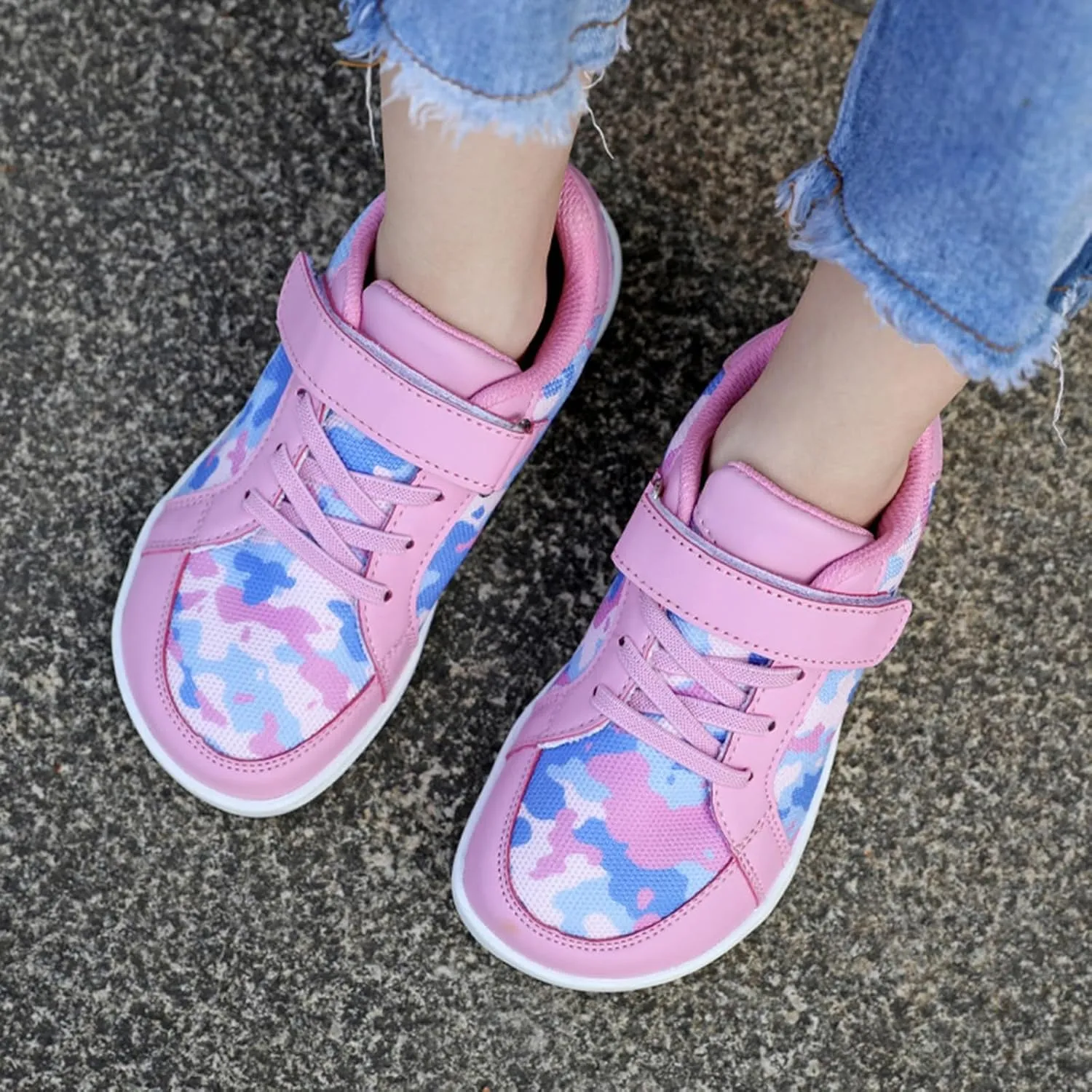 Toddler/Kids Boys&Girls Barefoot Shoes Mesh Wide Toe Box Breathable Comfortable Slip-Resistant Easy On & Off Shoes