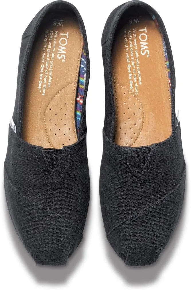 TOMS Women's Black Canvas Classic 001001b07-blk Flat