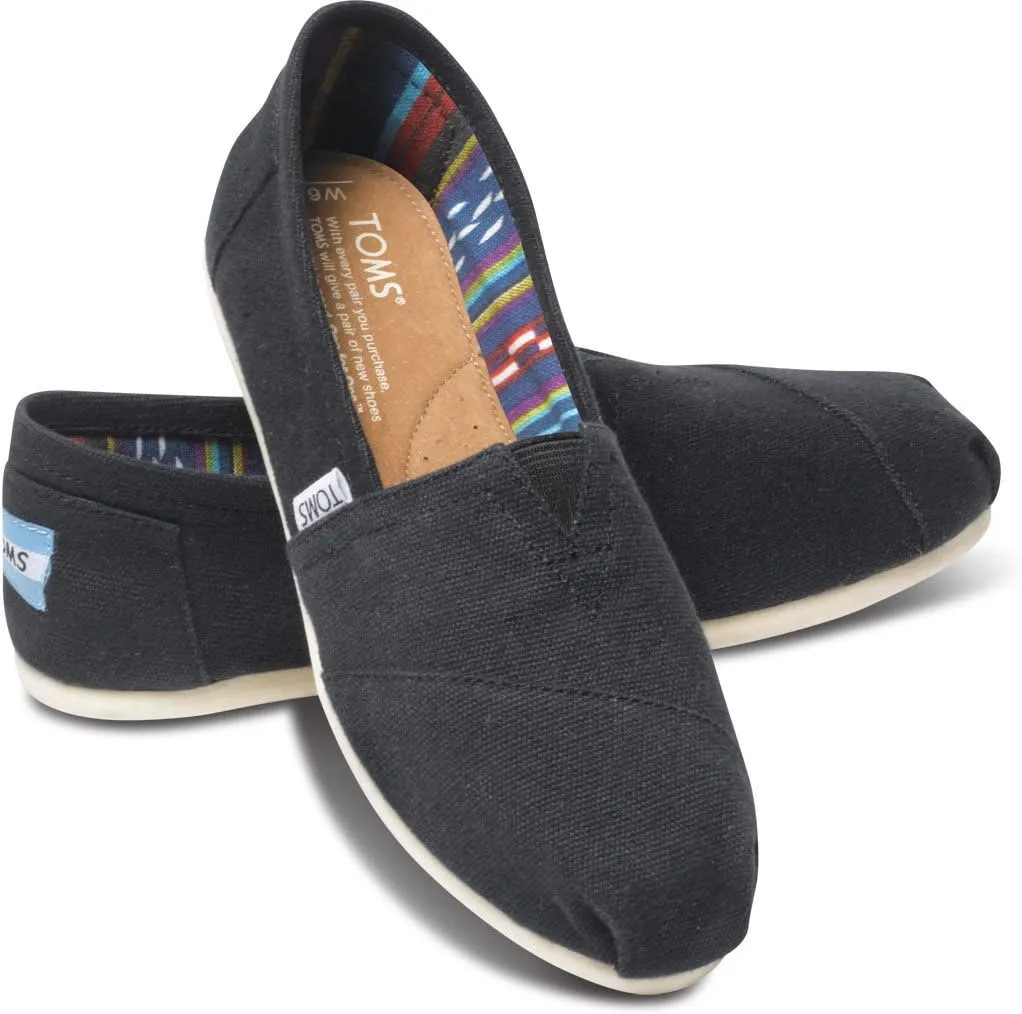TOMS Women's Black Canvas Classic 001001b07-blk Flat