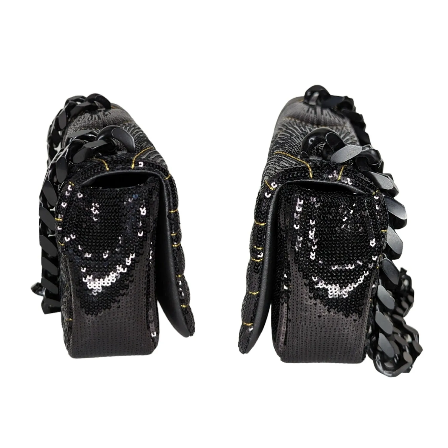 Trendy Inspired Burberry Lola Small Quilted Sequin Chain Shoulder Bag
