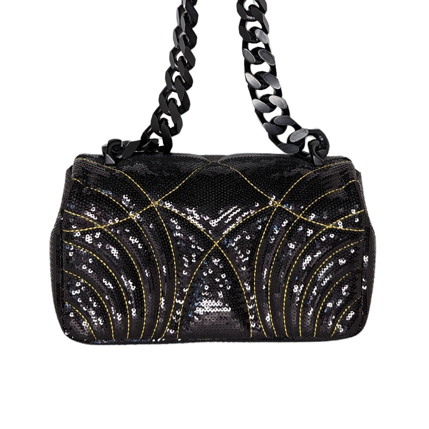 Trendy Inspired Burberry Lola Small Quilted Sequin Chain Shoulder Bag
