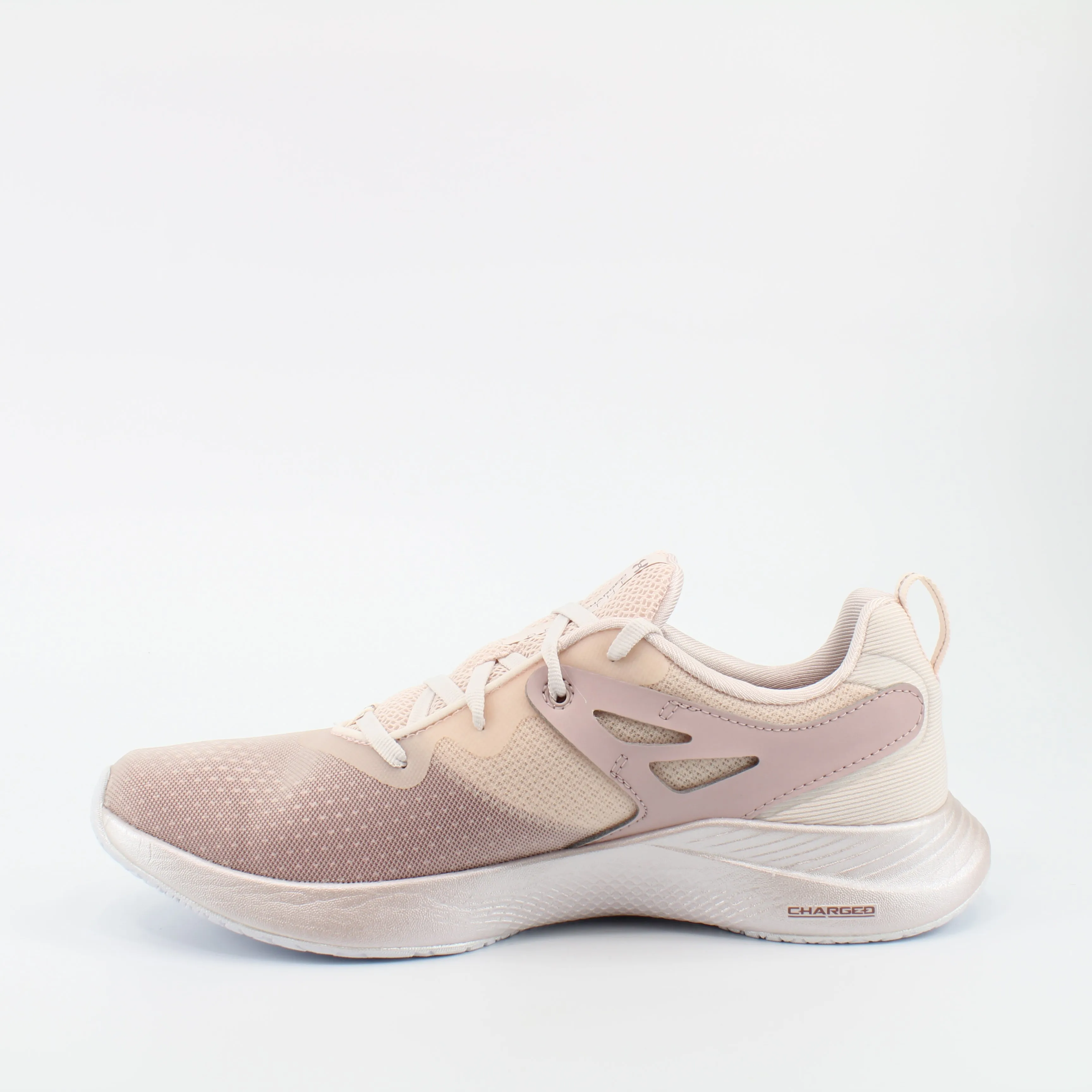 Under Armour Charged Breathe 2 Pink Textile Womens Lace Up Trainers 3022617 604
