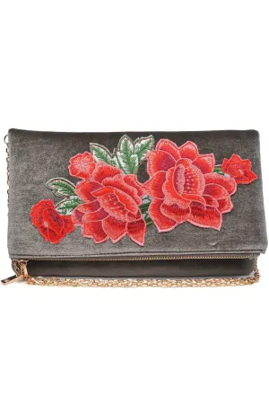 Velvet Embroidered Clutch