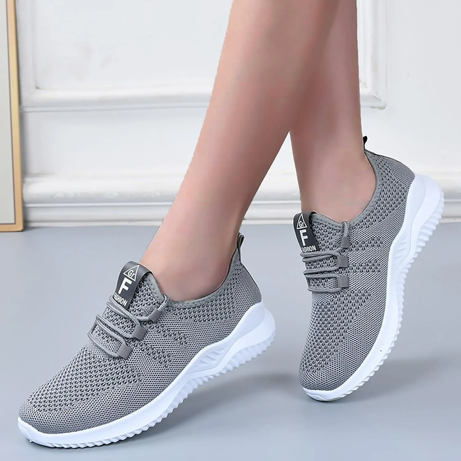 Wide Toe Box Shoes Women Non Slip Tennis Sneakers Feet Arch Support Walking Shoes Lace-up Running Athletic Shoe Diabetes Breathable Gym Workouts