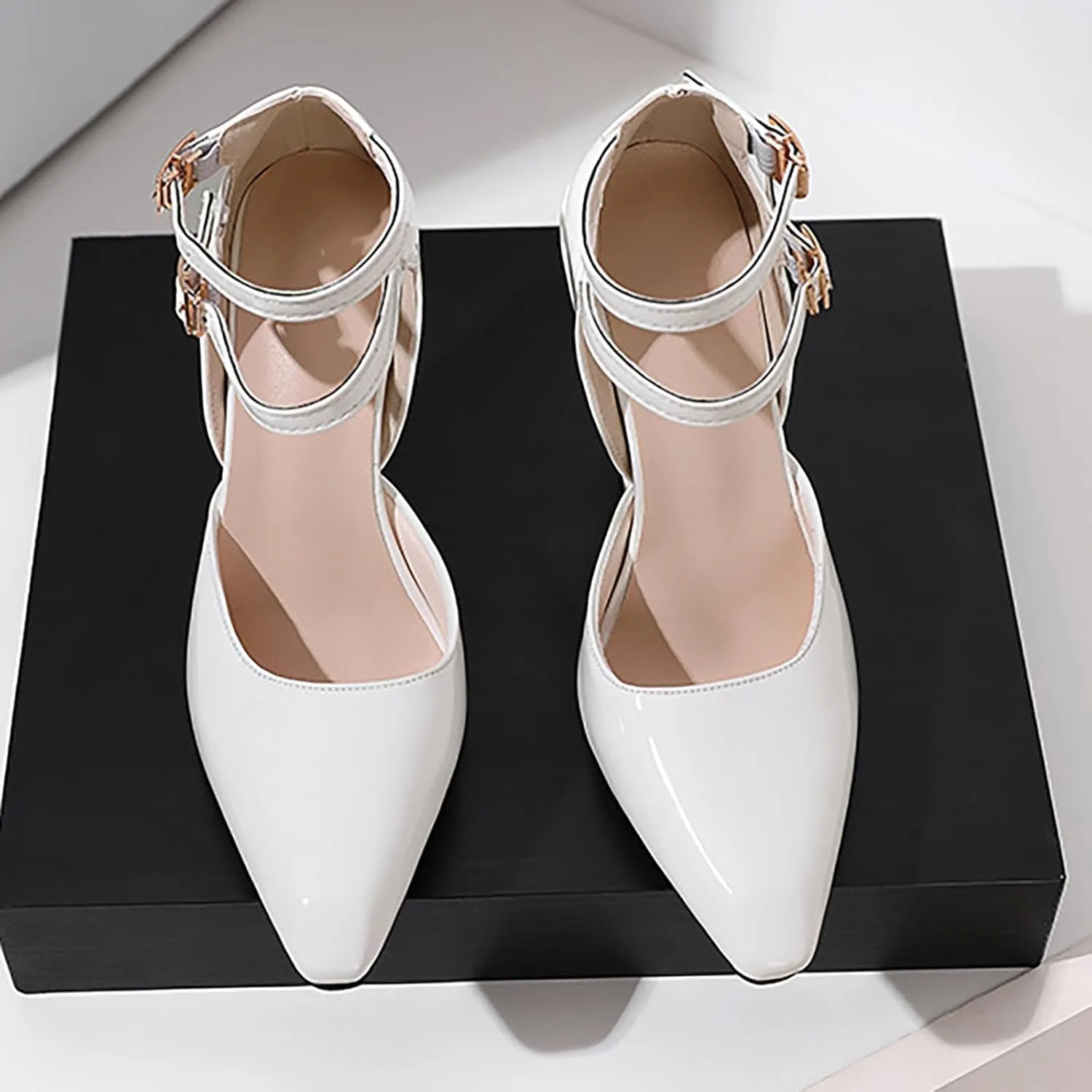 Women's Breathable Peep Toe Sandals Comfortable Walking Strappy Pumps for Women Block Chunky Bridesmaid Shoes