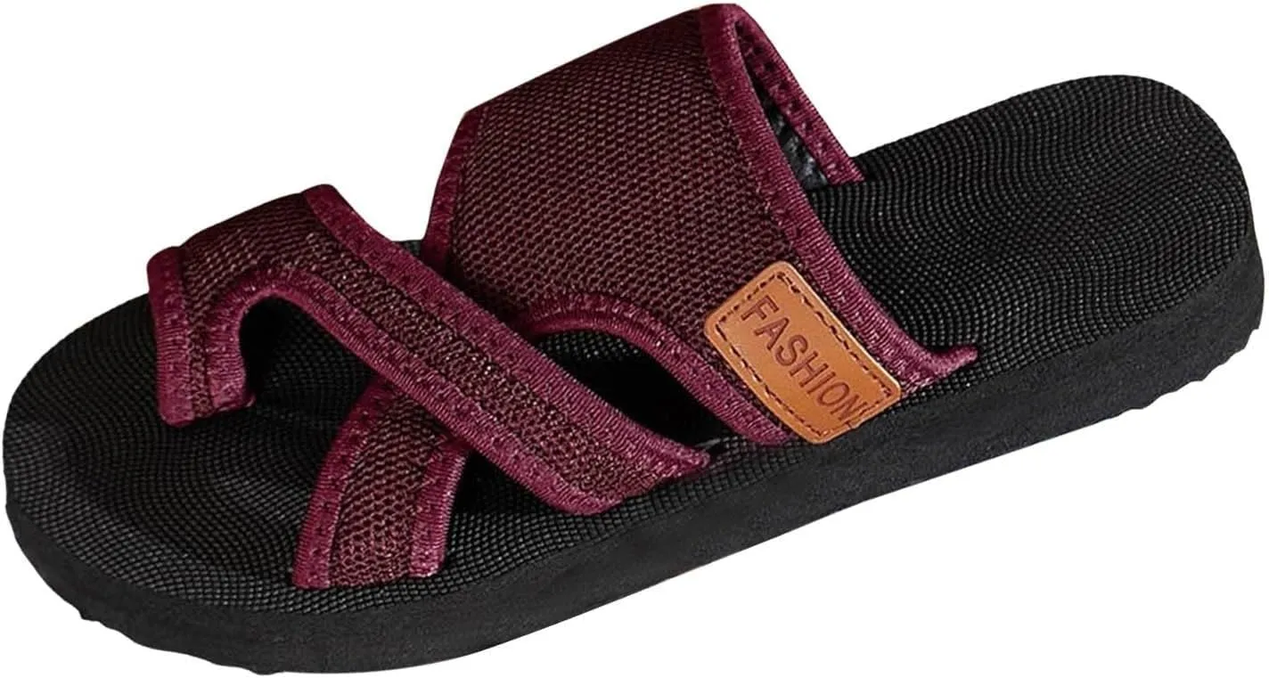Womens Hollow Mesh Flip Flops Comfortable Breathable Summer Casual Flat Sandals Slide Beach Comfy Walking Sandals Dressy Indoor Outdoor Fashion Shoes