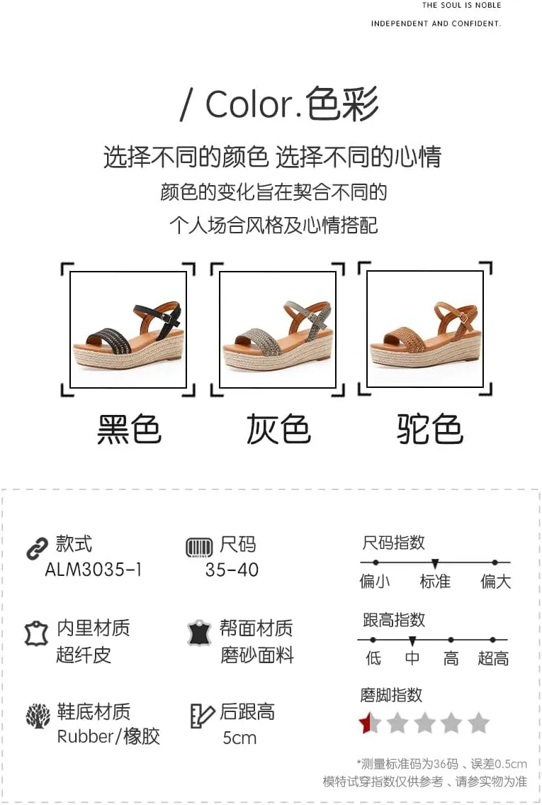 Women's Platform Sandals Open Toe Casual Non Slip Flatform Platform Wedge Sandals Comfortable Dressy Summer Shoes Slip On Beach Walking Shoes Indoor Outdoor