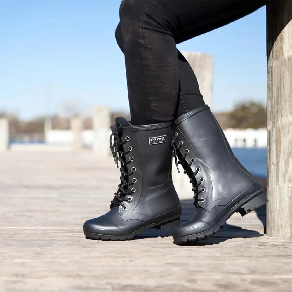 Women's Rain Boots EPAGA by Roma Boots, Versatile Vegan Rubber Rain Shoes, Comfortable Rain Boot, Waterproof Rain Shoes with Quick Dry Super Soft Lining - US Sizes