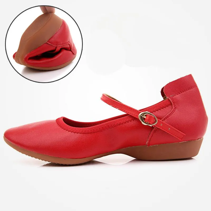 Women's Real Leather Ballroom Dance Shoes Modern Shoes