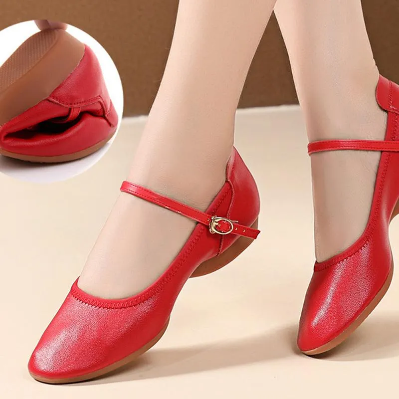 Women's Real Leather Ballroom Dance Shoes Modern Shoes