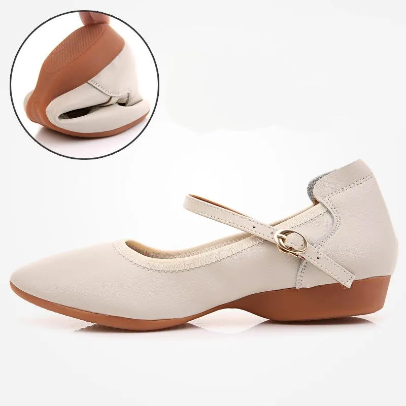 Women's Real Leather Ballroom Dance Shoes Modern Shoes