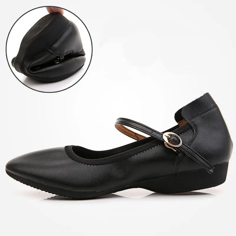 Women's Real Leather Ballroom Dance Shoes Modern Shoes