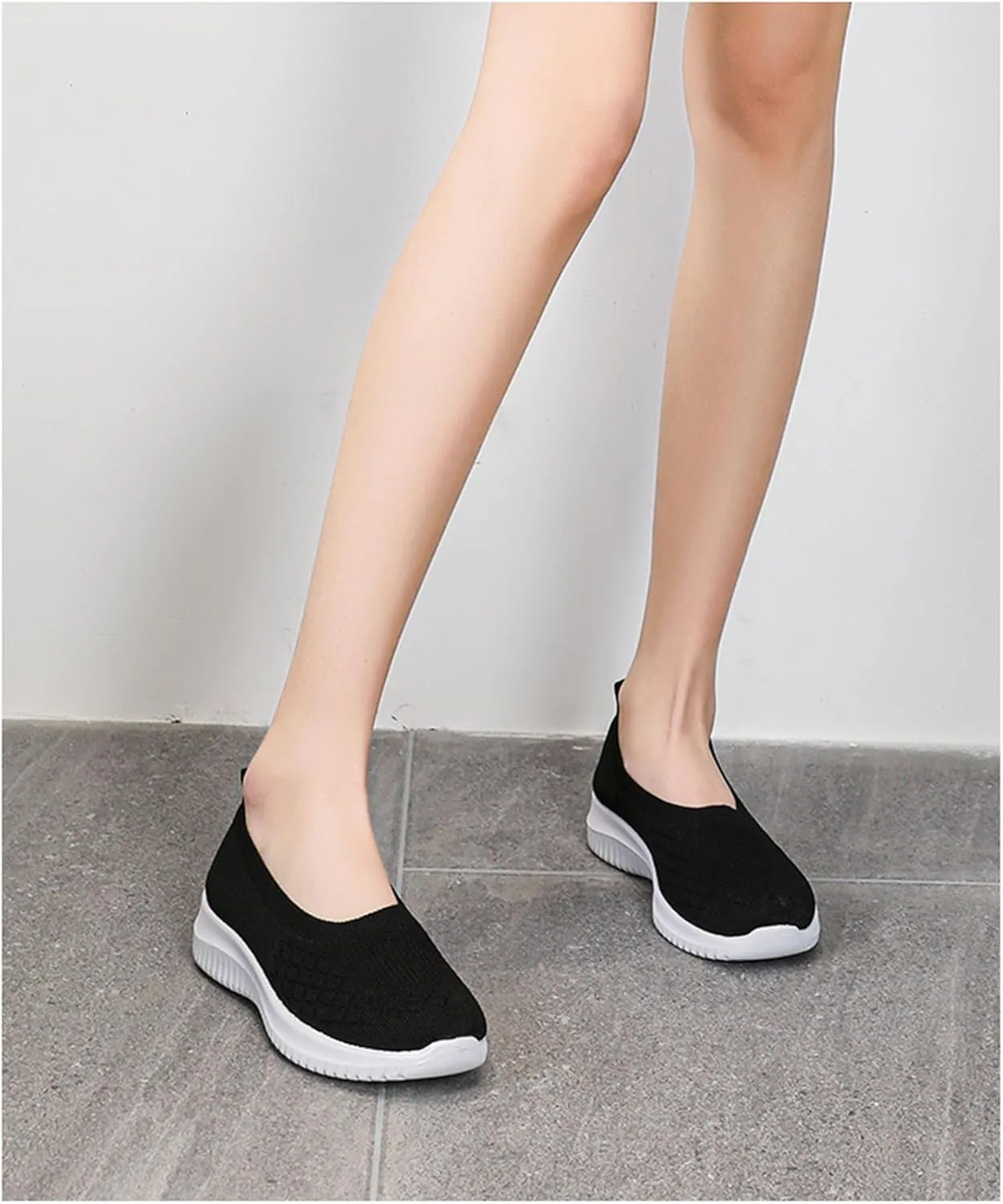Womens Woven Orthopedic Breathable Soft Shoes Go Walking Womens Breathable Walking Shoes Slip On Mesh Knitted Flats Gym Sneakers Lightweight Casual Easy Shoe Arch Support Orthopedic Flat Footwear